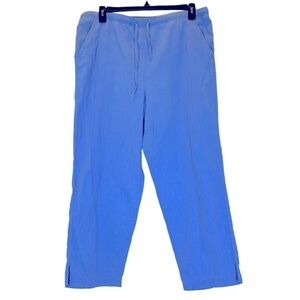 Erika Petites woman's Large Petite Linen pant trouser summer blue